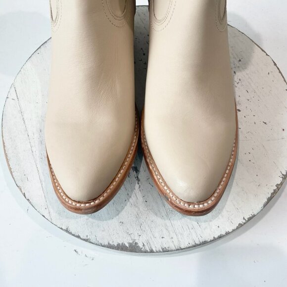 Lane PLAIN JANE Womens Cowboy Bootie 9.5 Pale Ivory Western Cowgirl Ankle Boot - Picture 6 of 12